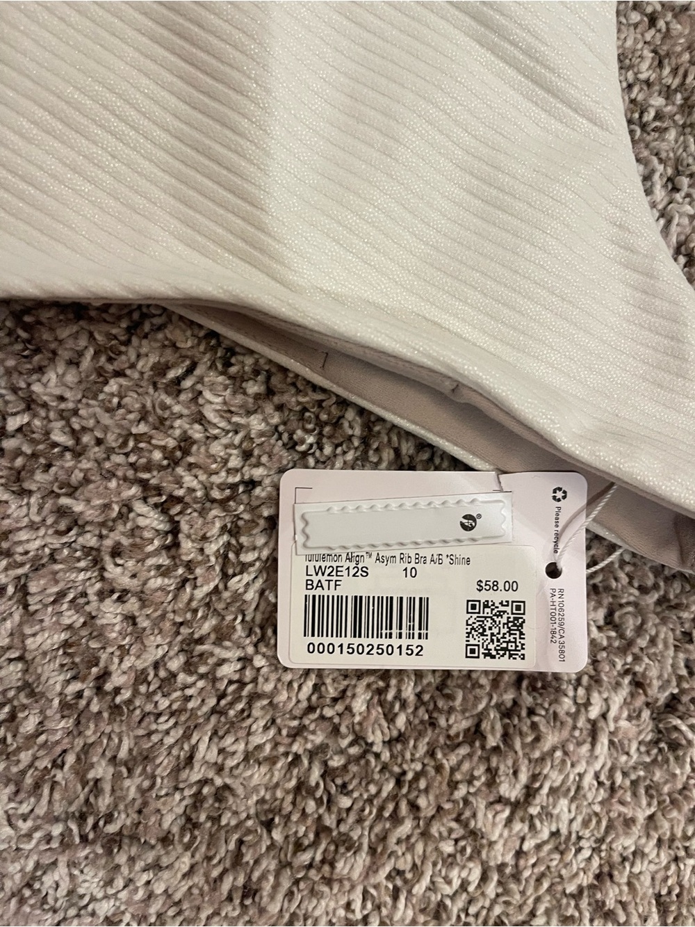 Lululemon Align Asymmetrical Ribbed Bra *Light Support A/B Cup Shine Size 10 NWT - Picture 3 of 9